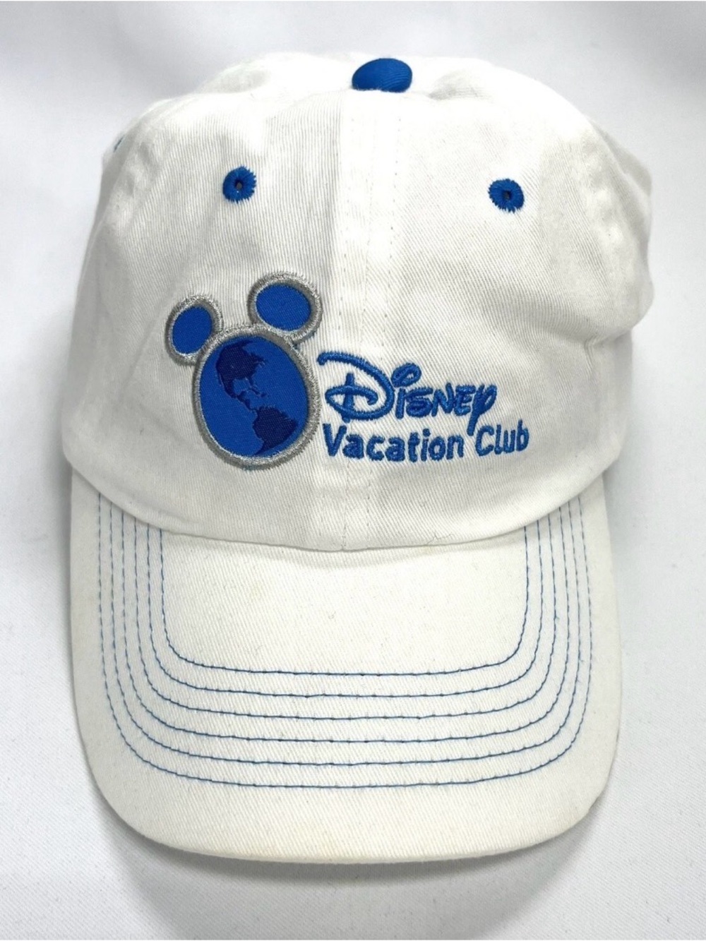 Disney White and Blue Embroidered Vacation Club Baseball Hat